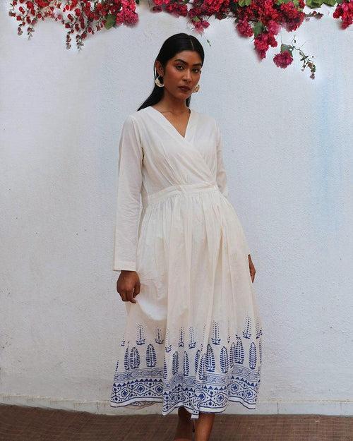 Aestas Blockprinted Cotton Dress - BGVL