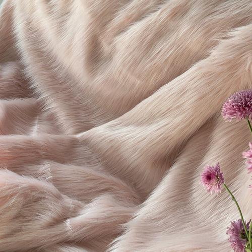 Tourmaline -  Soft Minimal Blush Faux Fur Throw Blanket