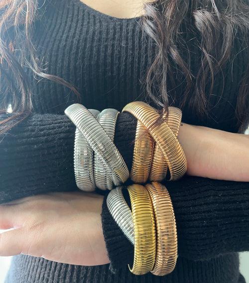 Triple Layer Twisty Wrap Around Bracelet