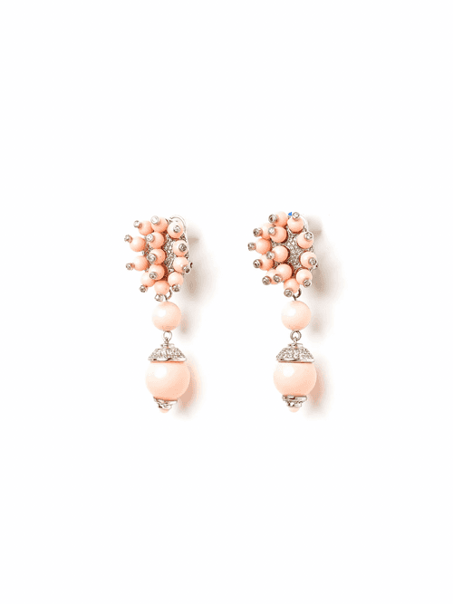 Antique Peach Bead Party Earrings