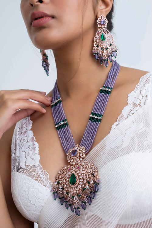 Laavnya Mala Polki Necklace with Earrings