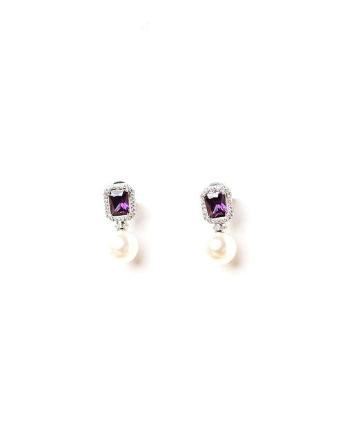 Diamante Purple Pearl Baubles Earrings