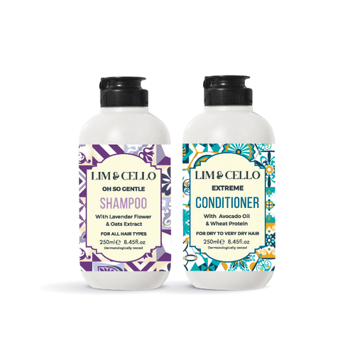 Lim & Cello Oh So Gentle Shampoo 250ml & Extreme Conditioner 250ml