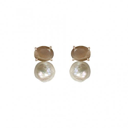 Ceres Beige Baroque Studs