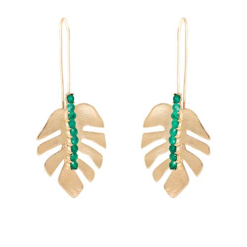 Latarra Green Leaf Earrings