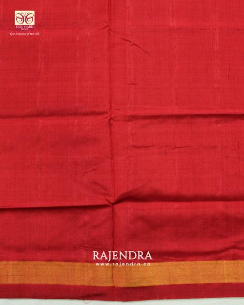 Traditional Manekchowk Bhat Red Single Ikkat Rajkot Patola Saree