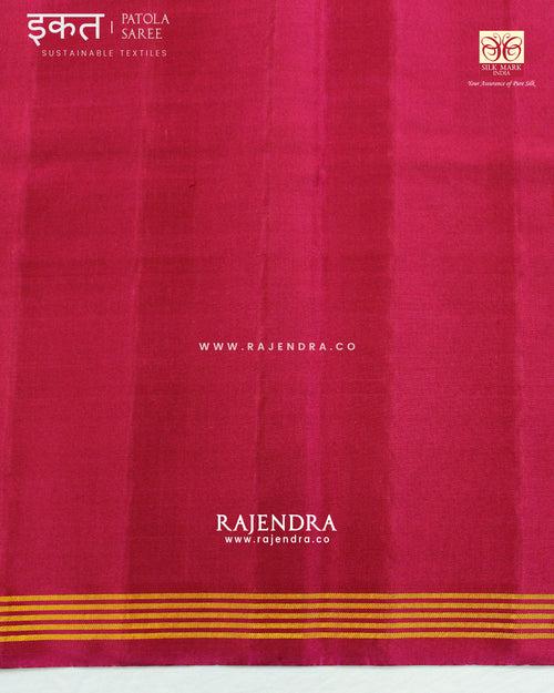 Traditional Panchanda Bhat Pink Semi Double Ikat Rajkot Patola Saree