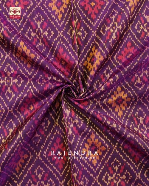 Traditional Panchanda Bhat Purple Single Ikkat Rajkot Patola Saree