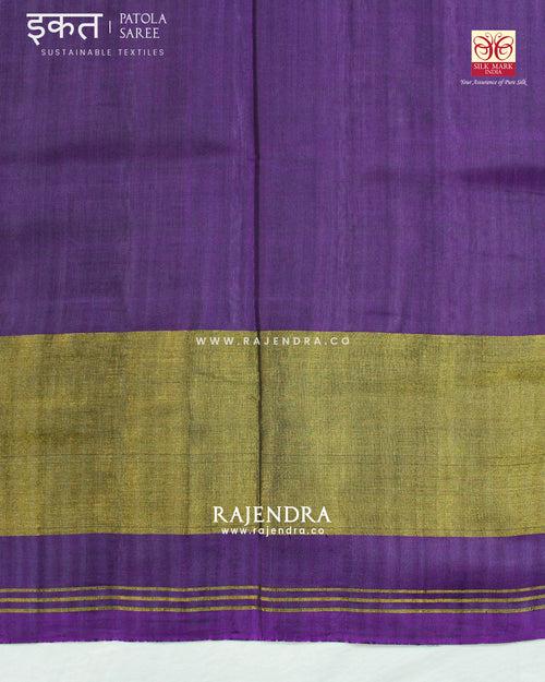 Traditional Sakali Bhat Purple Single Ikat Rajkot Patola Saree