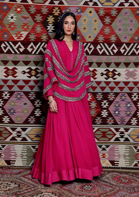 FUCHSIA EMBROIDERED ANARKALI