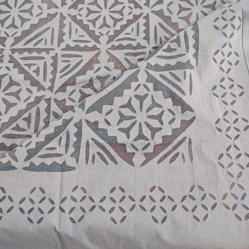 Light Blue Barmer Applique Cut work Bedspread