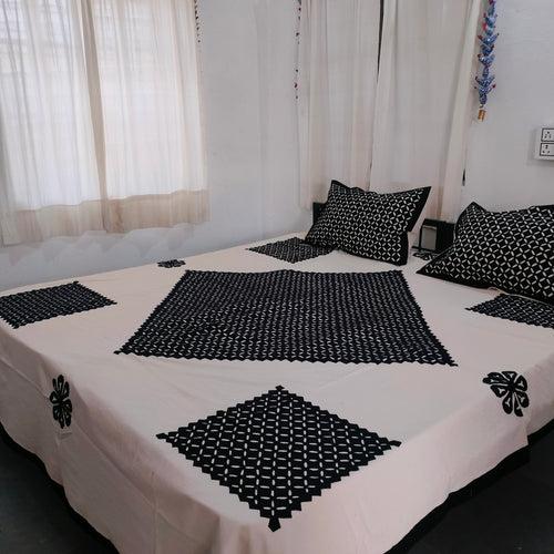 Black Gul Barmer Applique Double Bedspread