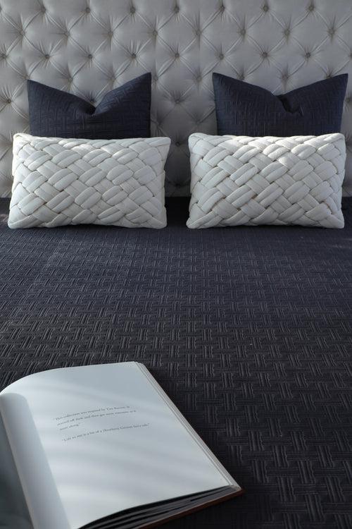 Waft weave  Charcoal Bedspread Set