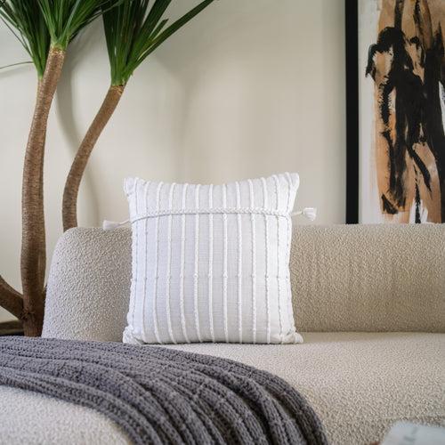 Cream linear plait  Cushion Cover