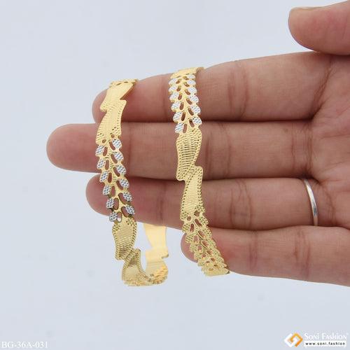 1 Gram Gold Plated Brilliant Design Fancy Design Bangles for Ladies - Style A031