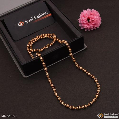 Superior Quality Hand-crafted Design Gold Plated Rudraksha Mala - Style A163