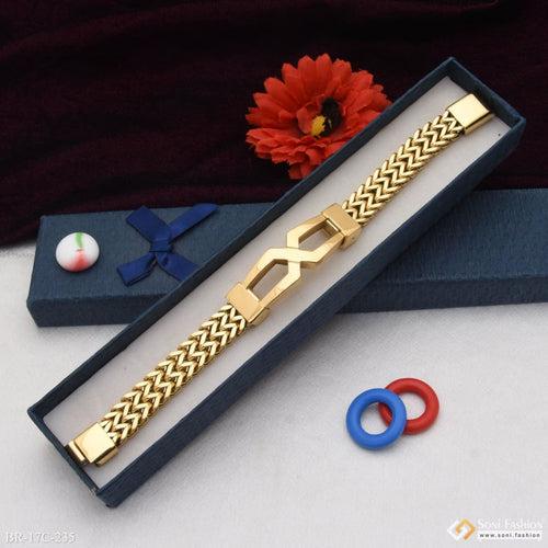 2 Line Distinctive Design Best Quality Golden Color Bracelet For Men - Style C235