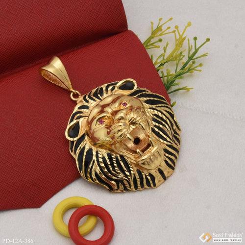 Big Lion Pendant Premium-Grade Quality Gold Plated for Men - Style A386