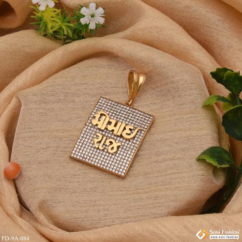 Momai Raj Gold Plated Pendant With Diamonds For Men - Style A084