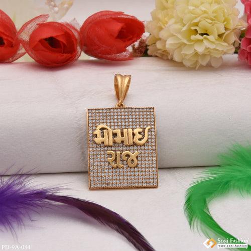 Momai Raj Gold Plated Pendant With Diamonds For Men - Style A084