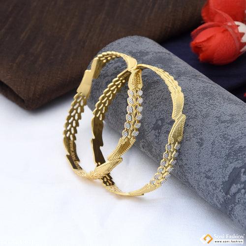 1 Gram Gold Plated Brilliant Design Fancy Design Bangles for Ladies - Style A031