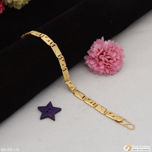 Nawabi Chic Design Superior Quality Gold Plated Bracelet for Men - Style D110