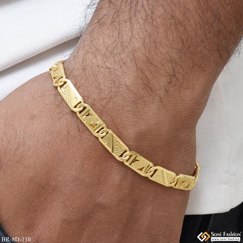 Nawabi Chic Design Superior Quality Gold Plated Bracelet for Men - Style D110