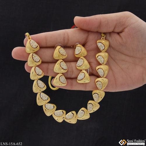 Beautiful Design Unique Design Gold Plated Necklace Set for Women - Style A652