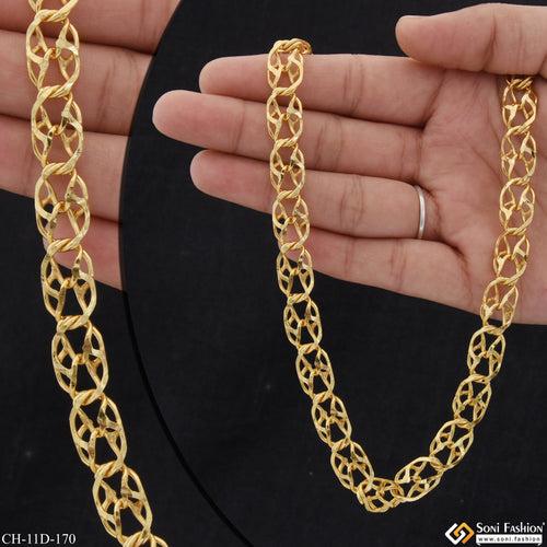 Ring Into Ring Lovely Design High-Quality Gold Plated Chain for Men - Style D170