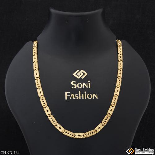 Nawabi Superior Quality Unique Design Gold Plated Chain for Men - Style D164