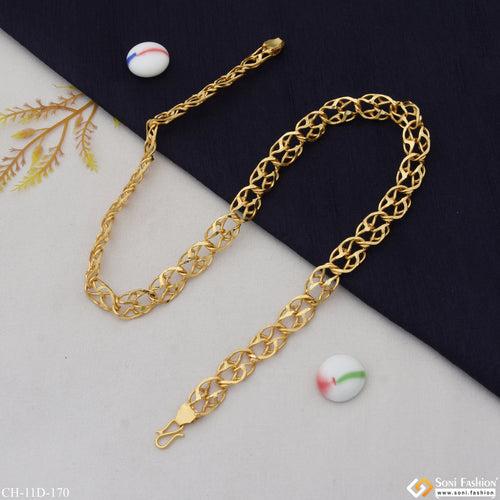 Ring Into Ring Lovely Design High-Quality Gold Plated Chain for Men - Style D170