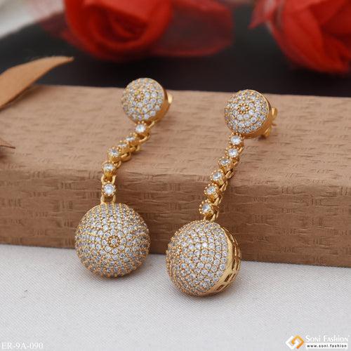 Gorgeous Design with Diamond New Style Gold Plated Earrings for Lady - Style A090