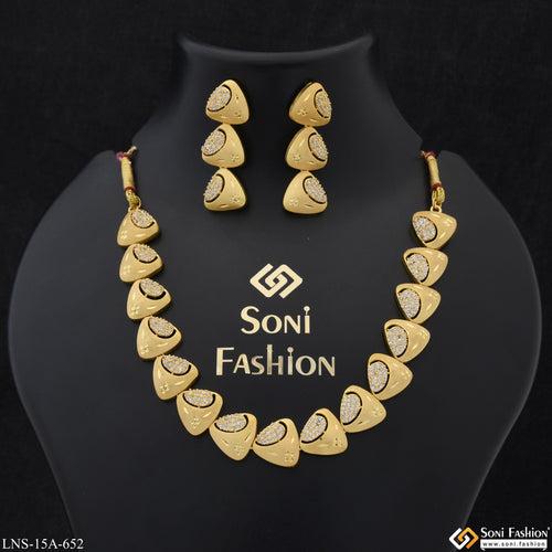 Beautiful Design Unique Design Gold Plated Necklace Set for Women - Style A652