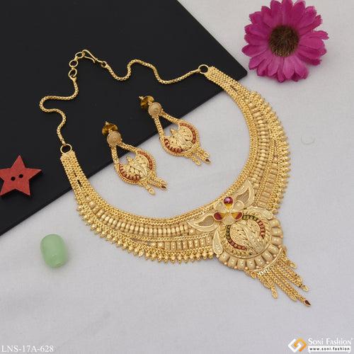 Charming Design Dazzling Design Gold Plated Necklace Set for Women - Style A628