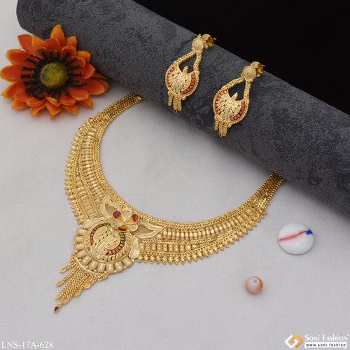 Charming Design Dazzling Design Gold Plated Necklace Set for Women - Style A628