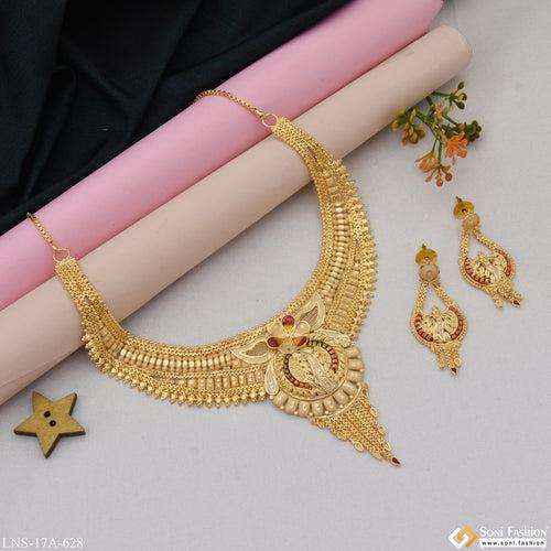 Charming Design Dazzling Design Gold Plated Necklace Set for Women - Style A628