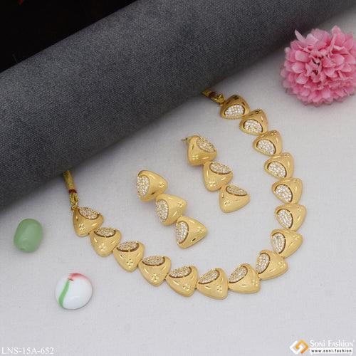 Beautiful Design Unique Design Gold Plated Necklace Set for Women - Style A652