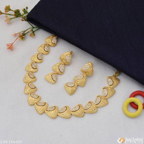 Beautiful Design Unique Design Gold Plated Necklace Set for Women - Style A652