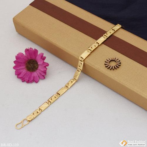 Nawabi Chic Design Superior Quality Gold Plated Bracelet for Men - Style D110