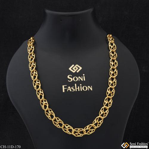 Ring Into Ring Lovely Design High-Quality Gold Plated Chain for Men - Style D170