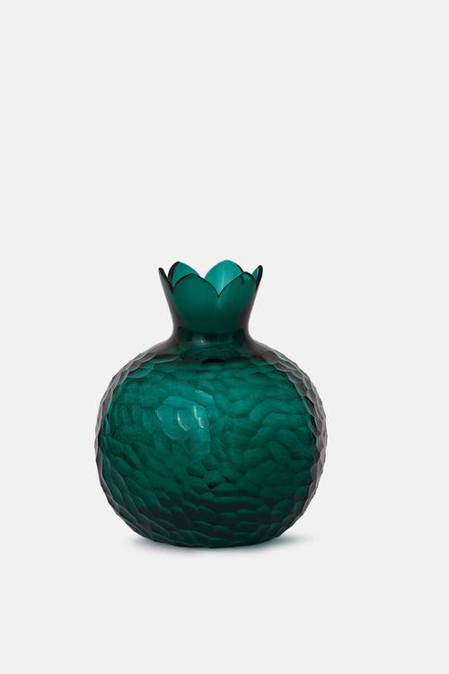 Pomegranate Glass Vase - Teal