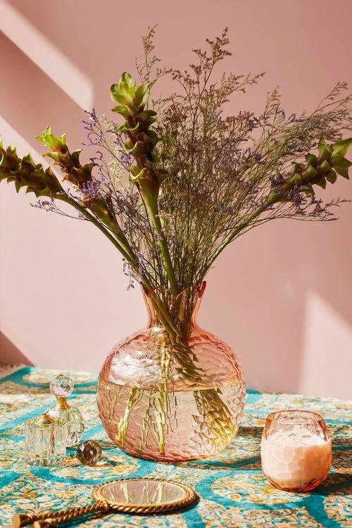 Pomegranate Glass Vase - Blush Pink