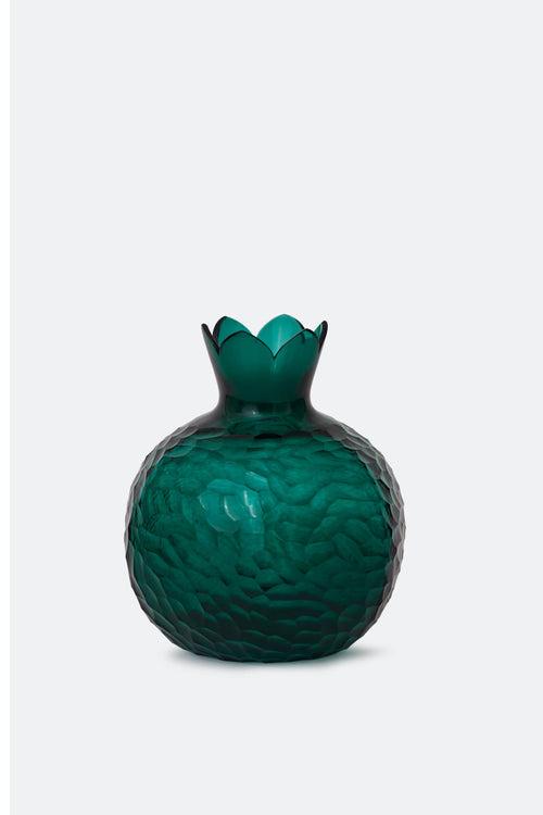 Pomegranate Glass Vase - Teal