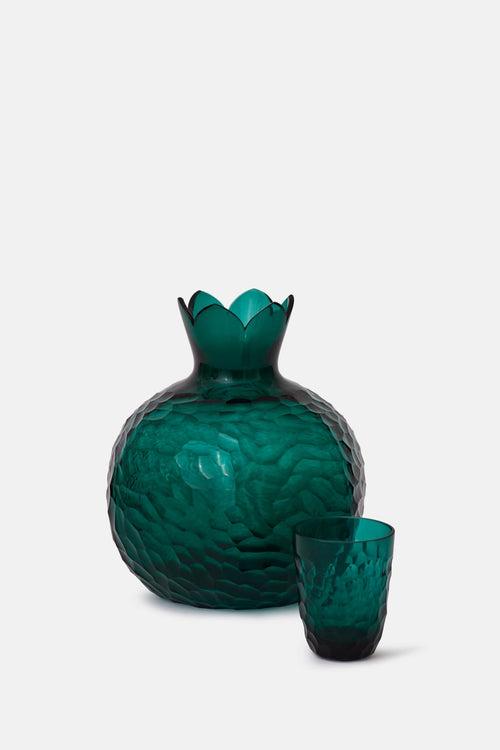 Pomegranate Glass Vase - Teal