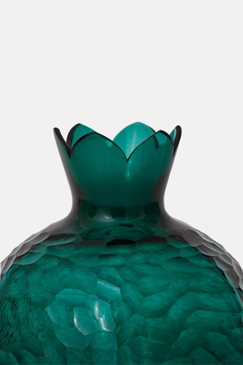 Pomegranate Glass Vase - Teal