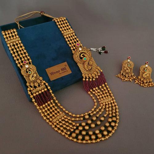 FINEST QUALITY TEMPLE NECKLACE WITH EARRINGS