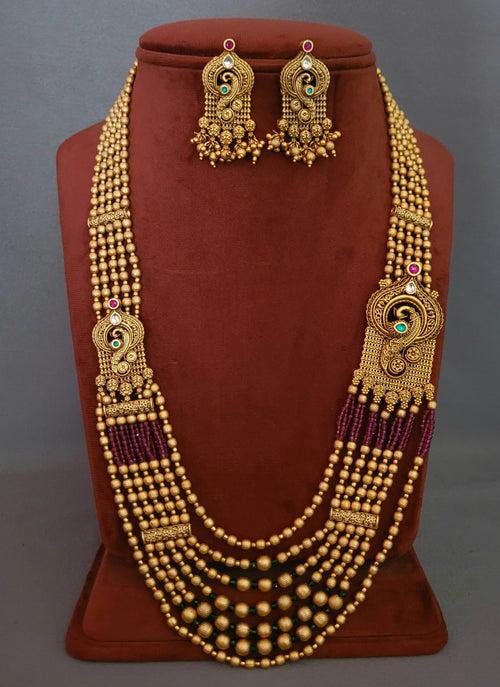 FINEST QUALITY TEMPLE NECKLACE WITH EARRINGS