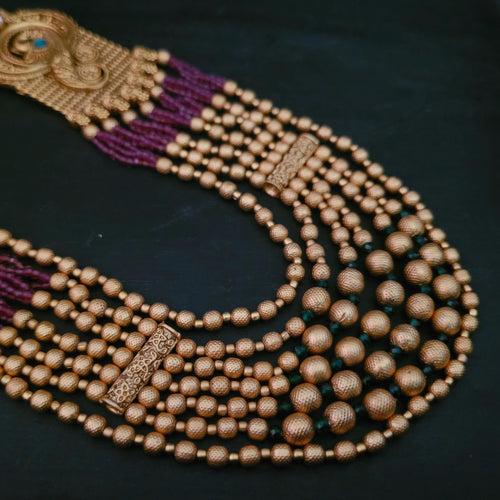 FINEST QUALITY TEMPLE NECKLACE WITH EARRINGS