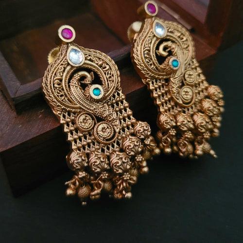 FINEST QUALITY TEMPLE NECKLACE WITH EARRINGS