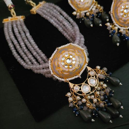 MEENA WORK CHOKER WITH EARRINGS